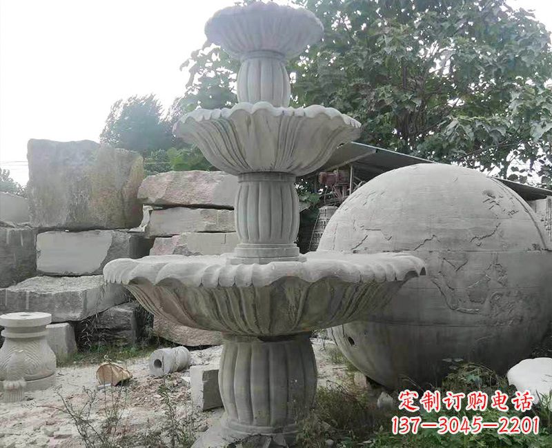 石雕喷泉流水槽