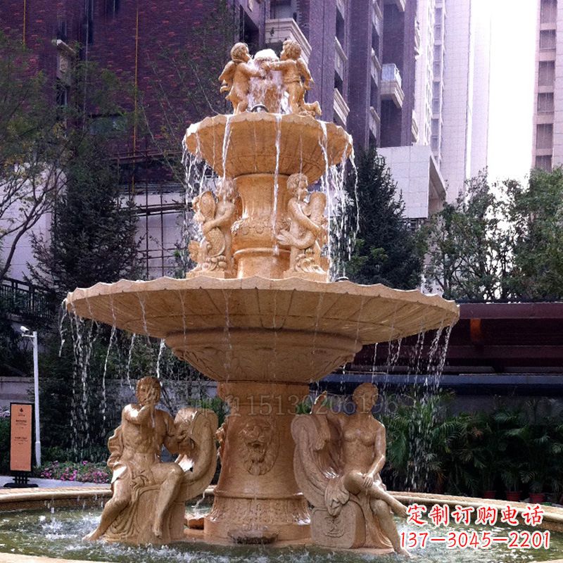 石雕喷泉欧式风水球