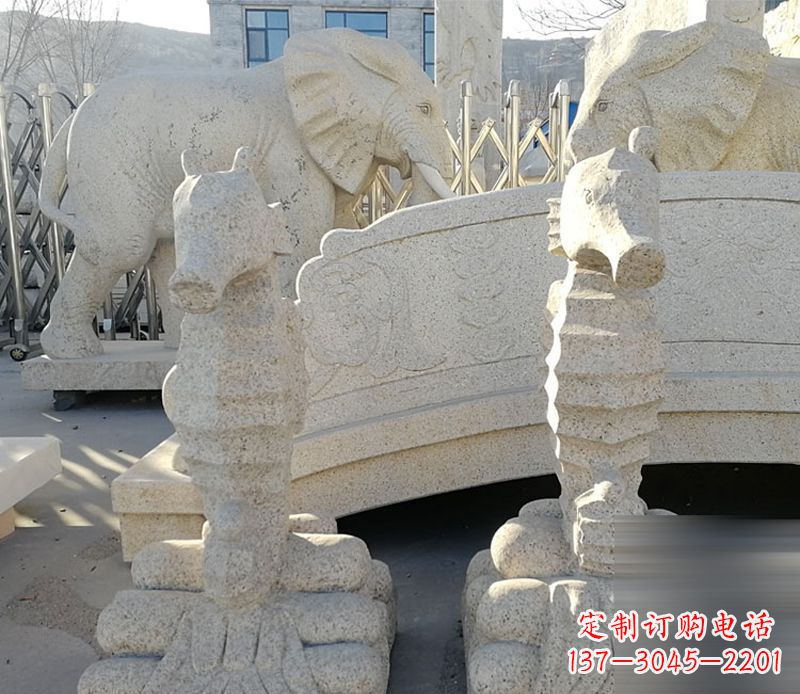 石雕喷水海马