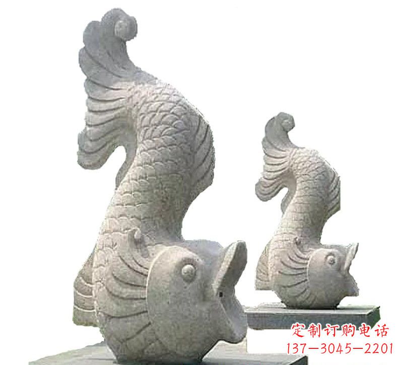 石雕喷水鲤鱼
