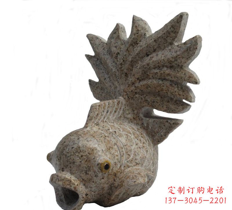 石雕喷水金鱼