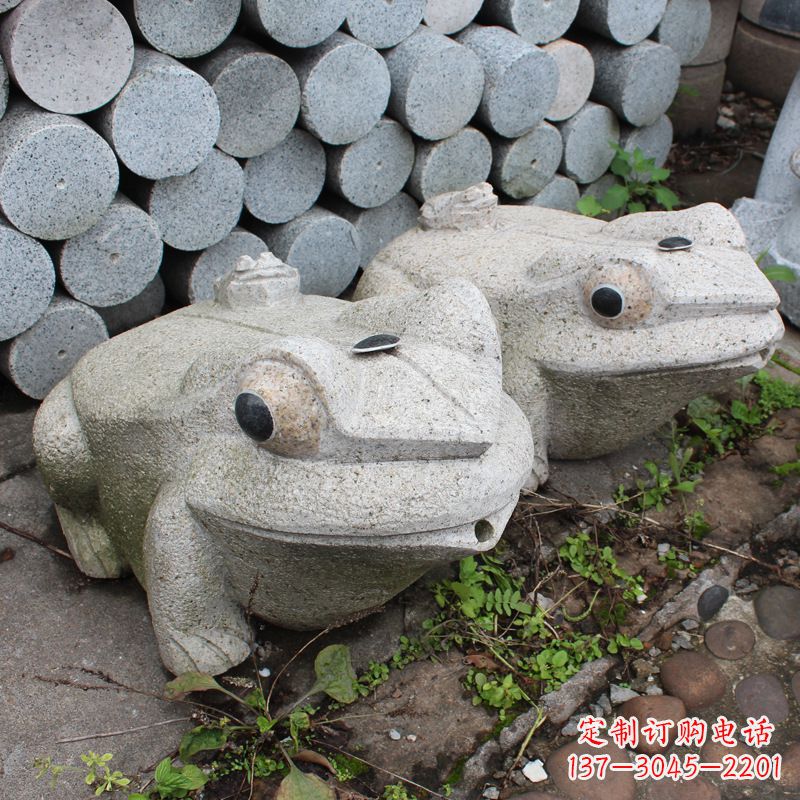 石雕青蛙喷水雕塑