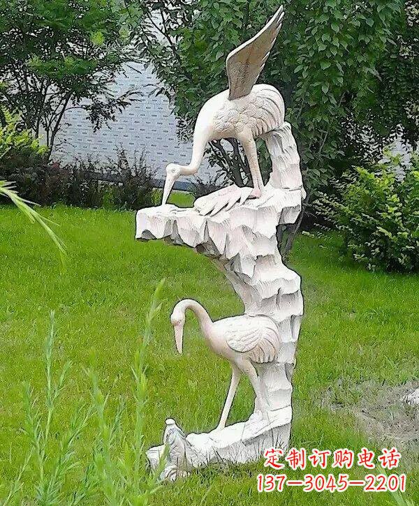 石雕仙鹤鲤鱼