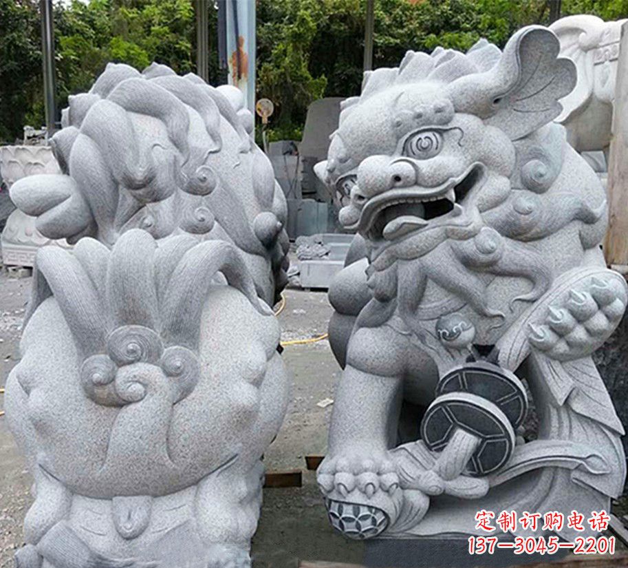 石雕献钱狮 石雕献钱狮