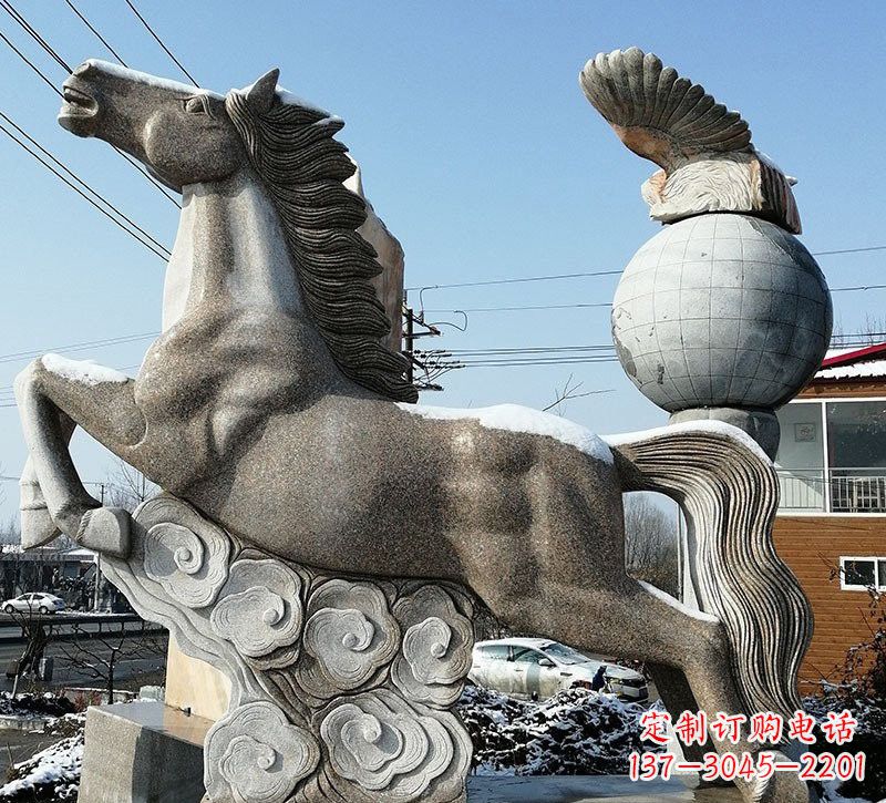 石雕祥云奔马
