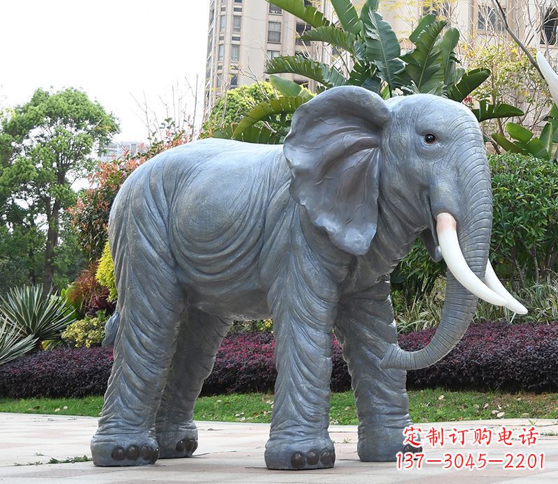 石雕小区动物大象 石雕小区动物大象