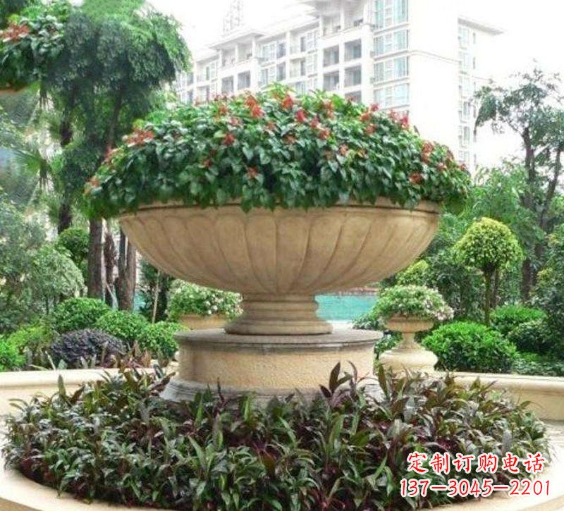 石雕小区花盆