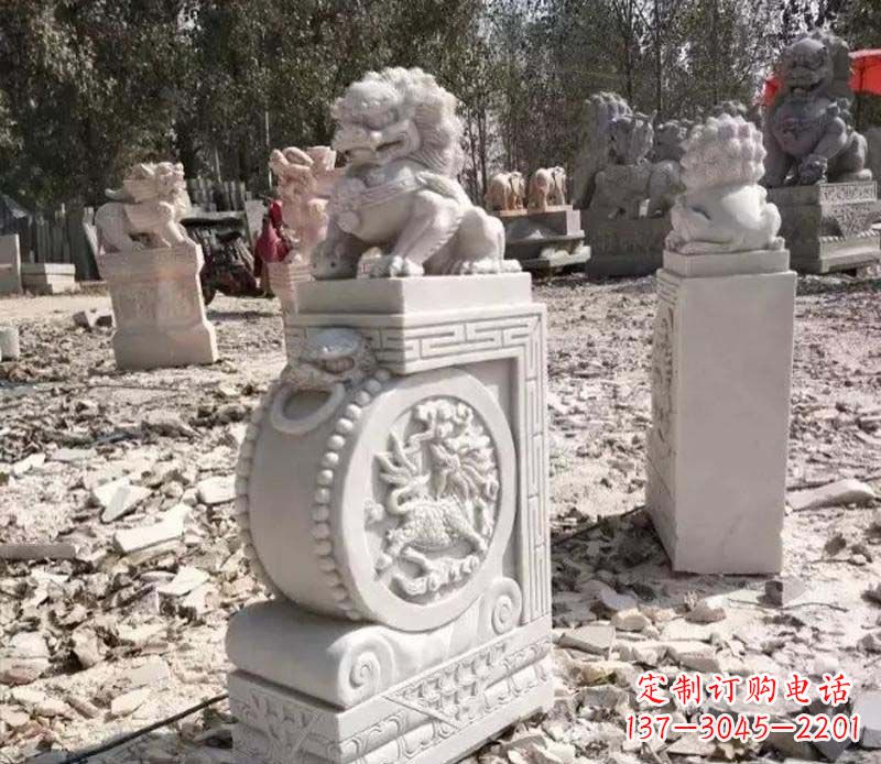 石雕园林狮子抱鼓石