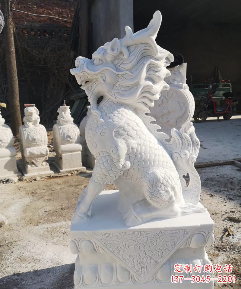石雕镇宅麒麟神兽雕塑