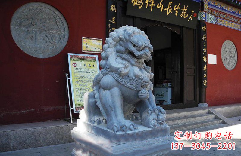 石狮子寺庙门口石雕 石狮子寺庙门口石雕
