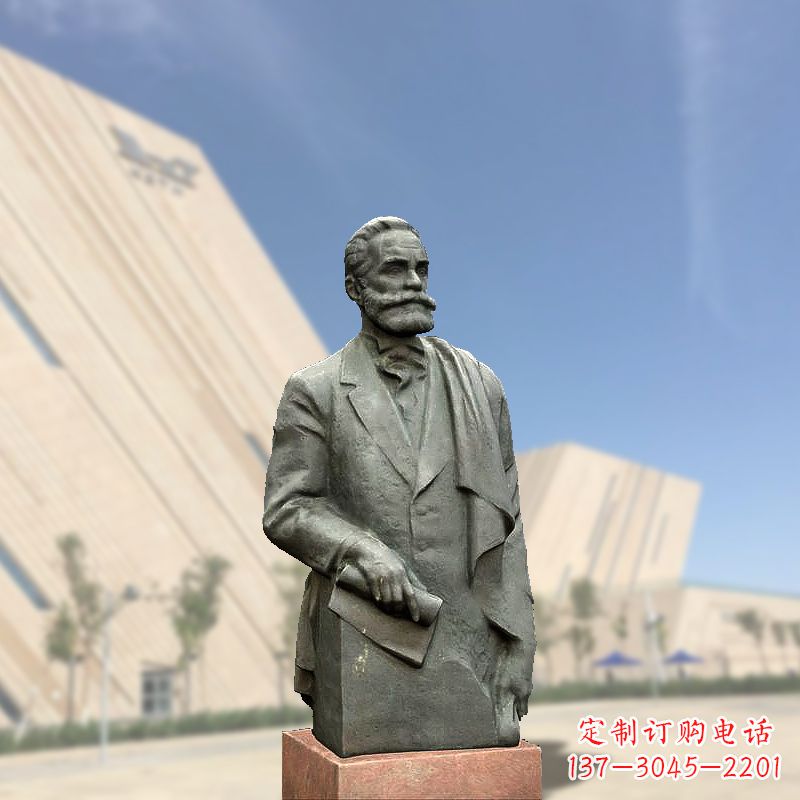 世界名人“黄色炸药”的发明者诺贝尔半身像雕塑