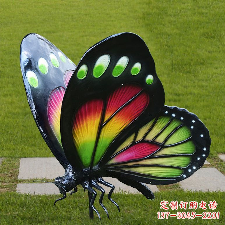 树脂仿真蝴蝶草坪动物昆虫雕塑