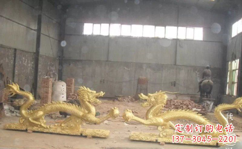 双龙戏珠广场铜雕 (2)