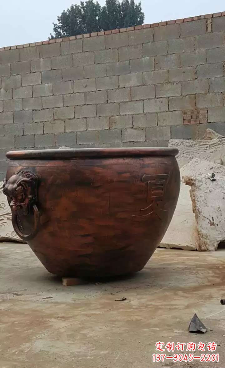水缸铜雕