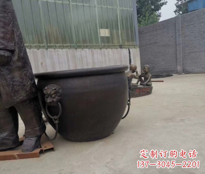水缸铜雕塑 (2)