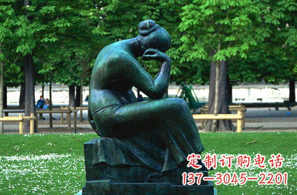 思考的女人青铜人物铜雕
