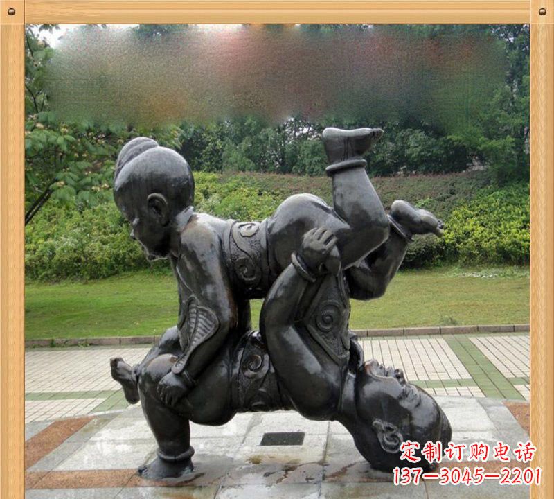 四喜娃娃铜雕