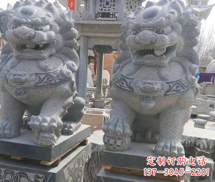 寺庙景观仿古石狮子 (3)
