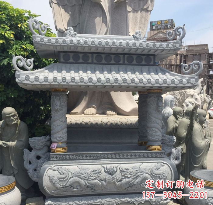 寺庙景观仿古香炉石雕 (2)