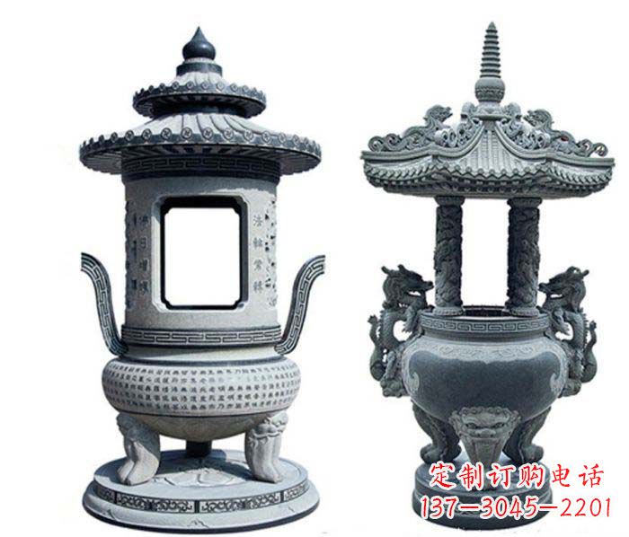 寺庙景观仿古香炉石雕