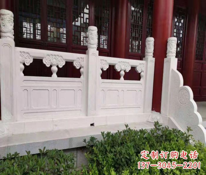 寺庙景观汉白玉石浮雕栏板 (3)