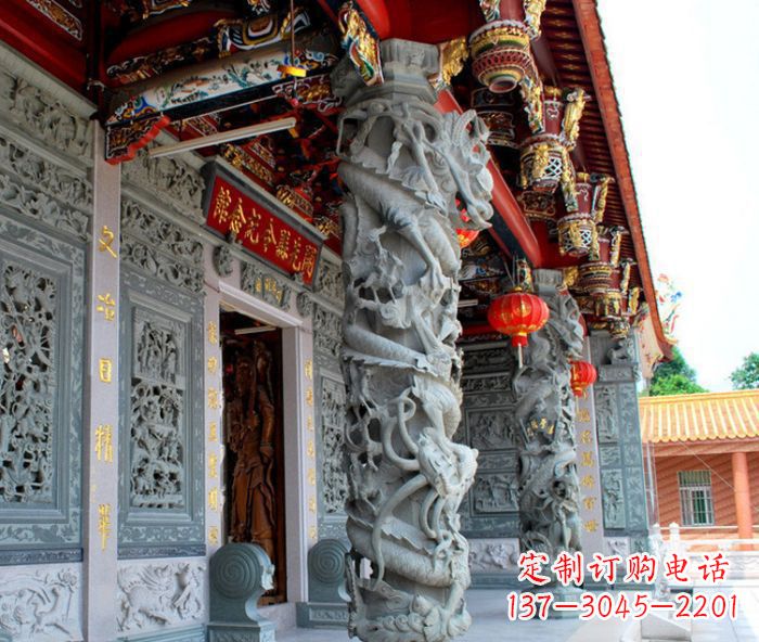 龙柱雕塑 - 寺庙/景观/龙柱/石雕 龙柱雕塑 - 寺庙/景观/龙柱/石雕