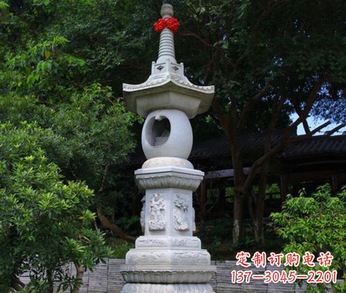 寺庙景观舍利塔石雕 (2)