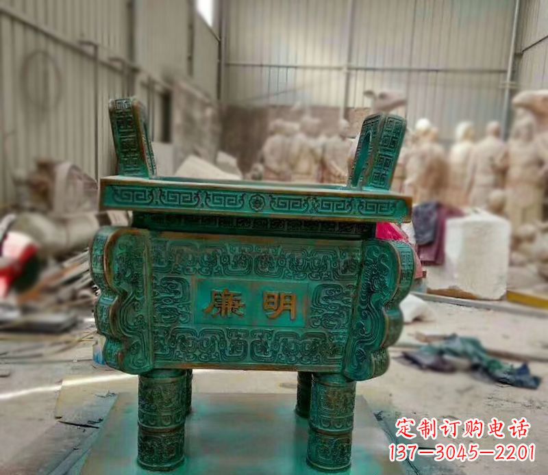 寺庙景观铜鼎雕塑