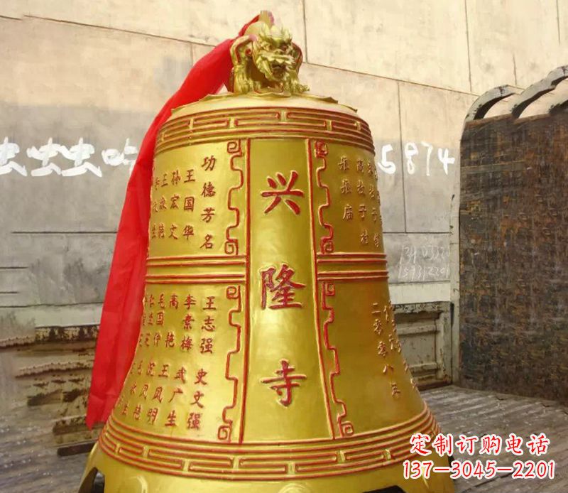 寺庙景观铜钟雕塑