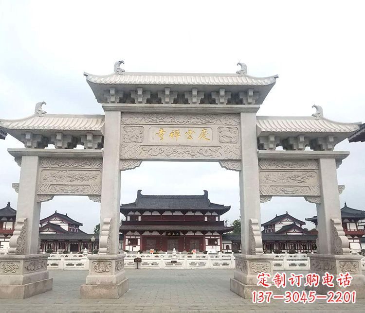 寺庙三门牌坊石雕