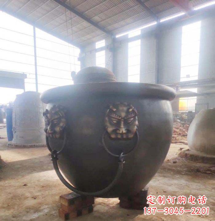 寺庙水缸铜雕