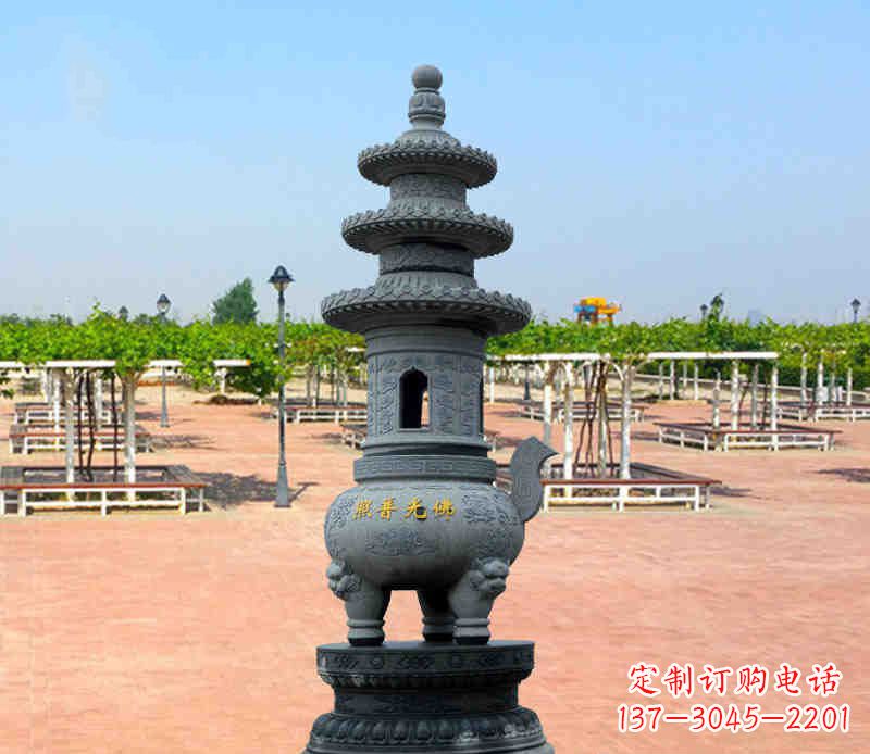 寺庙塔铜雕香炉