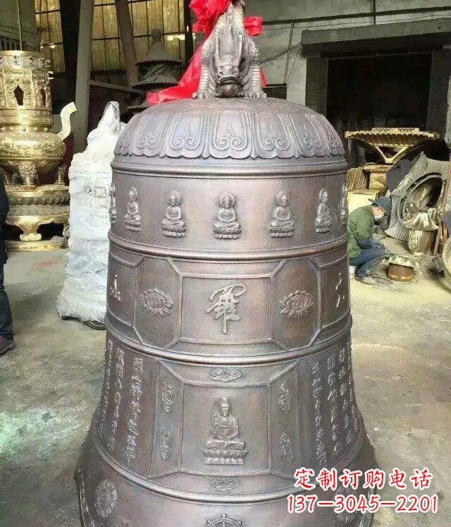 寺庙铜雕钟铸铜钟雕塑
