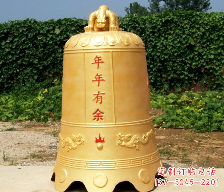 寺庙铜钟雕塑 (2)