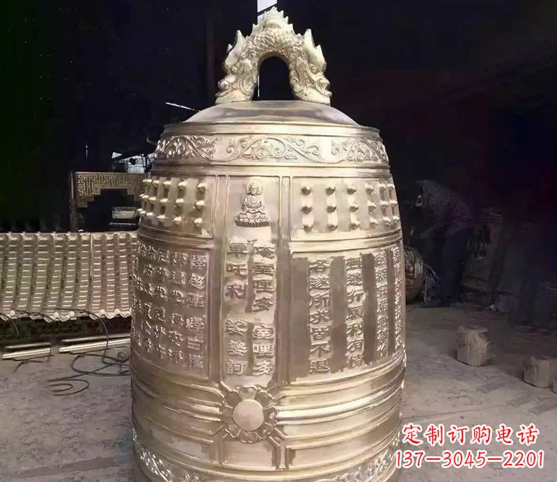 寺庙铜钟雕塑 (3)
