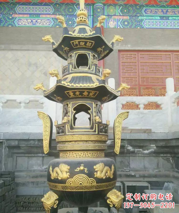 寺庙香炉铜雕_1