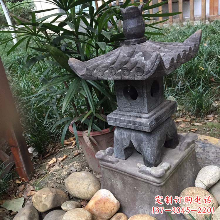 寺庙园林青石做旧仿古石灯