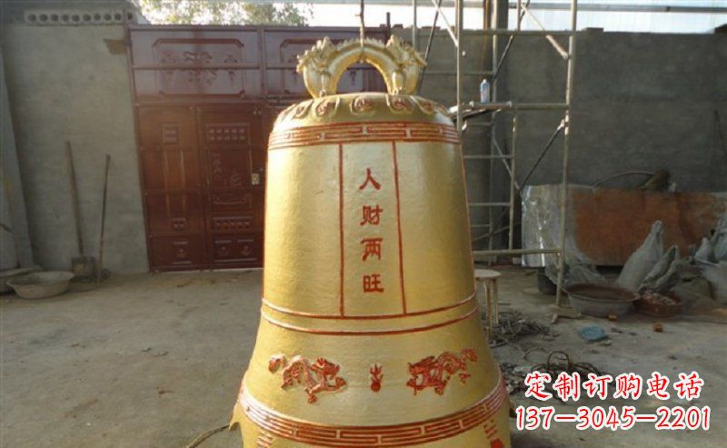 寺庙铸铜钟雕塑