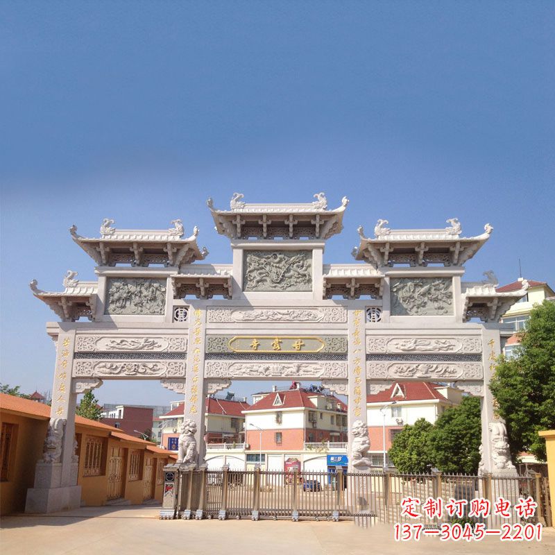 寺院大门石雕牌楼