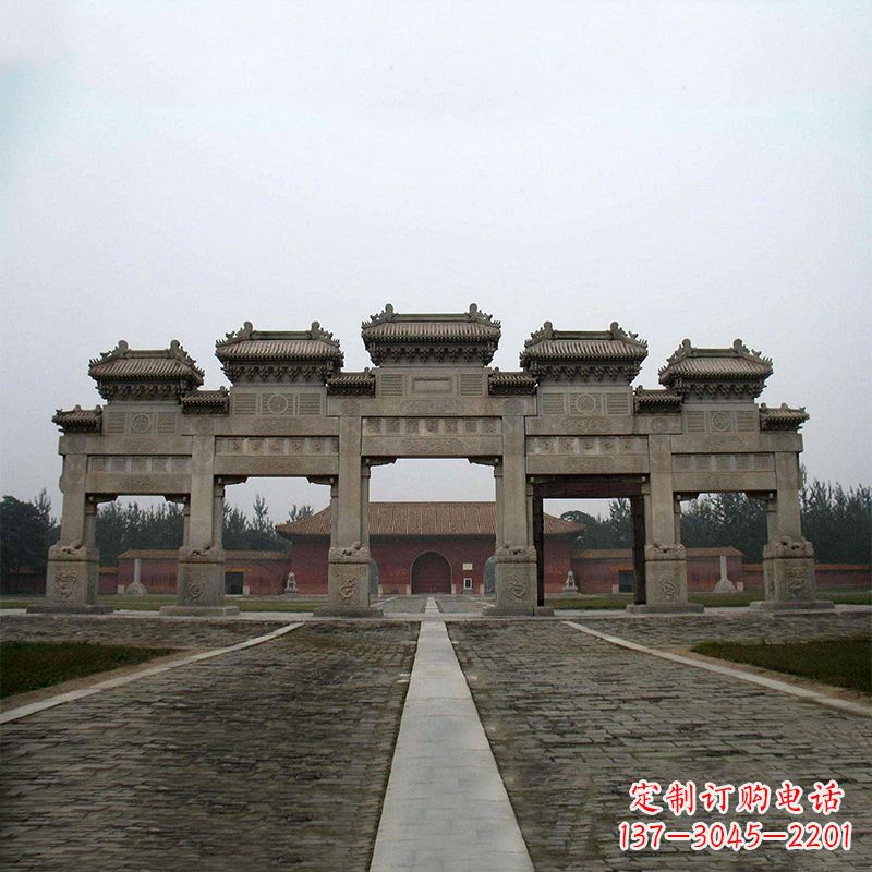寺院五门石牌楼