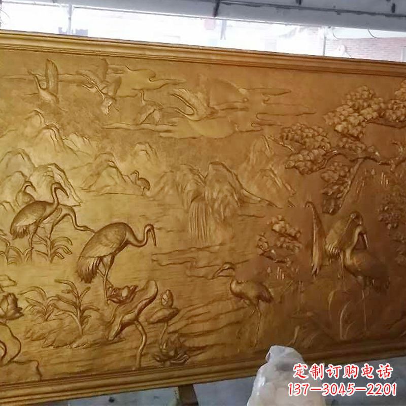 松鹤延年吉祥浮雕
