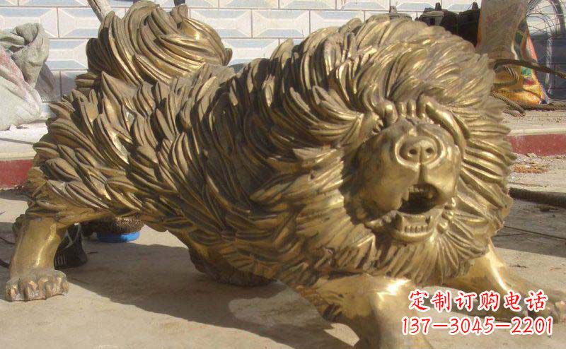 松狮犬动物铜雕