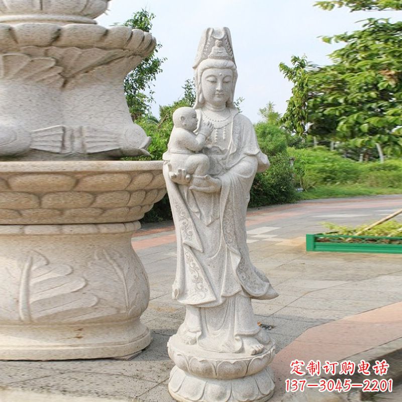 送子观音汉白玉石雕