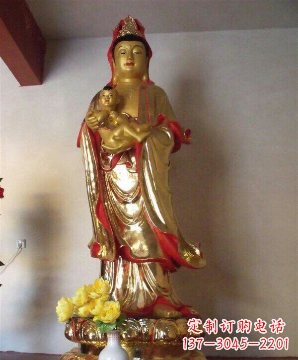 送子观音铜雕 (2)