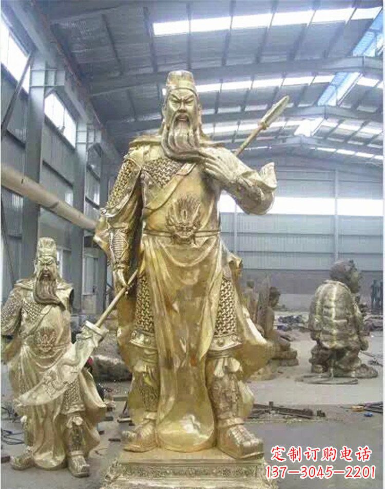提刀关公武财神雕塑