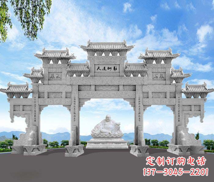 三门雕塑 - 天道酬勤/三门/牌坊/石雕 三门雕塑 - 天道酬勤/三门/牌坊/石雕
