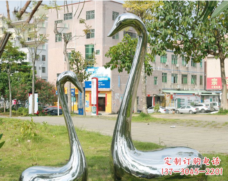 天鹅抽象不-锈-钢-雕-塑-112 天鹅抽象不锈钢雕塑112