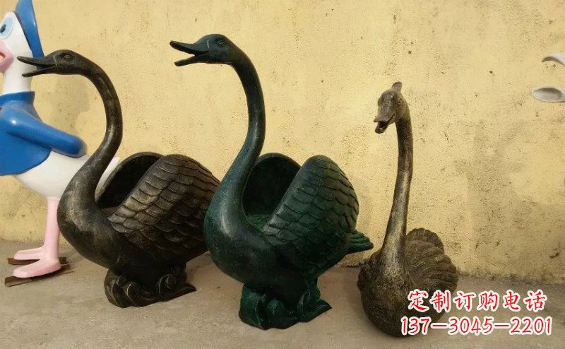 天鹅动物铜雕 (3)