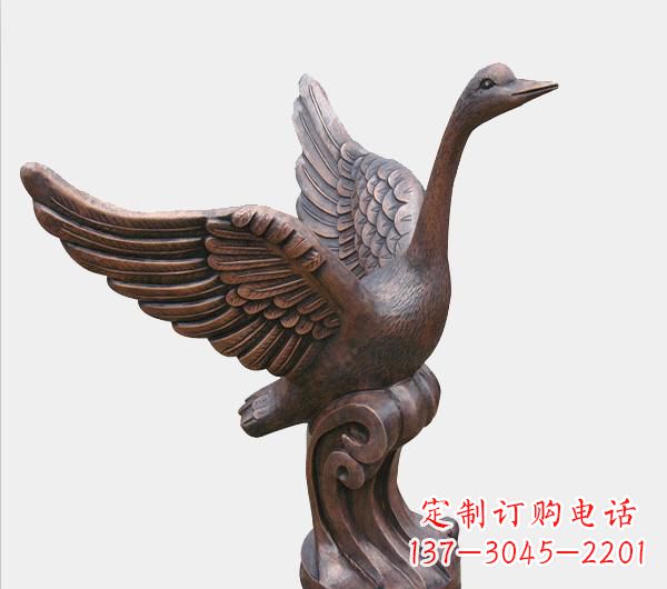 天鹅锻铜雕塑