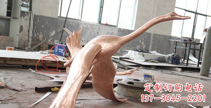 天鹅铸铜动物铜雕